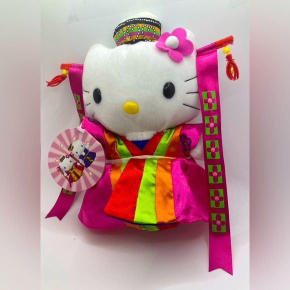 Vtg 90s Sanrio x Mcdonalds Hello Kitty Korean Wedding Bride Plush Cat 8” - Picture 1 of 7
